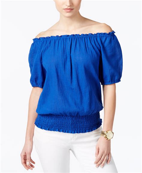 michael kors solid color tops|macy's Michael Kors tops women's.